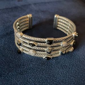 David Yurman 5 Row Sterling Cable Confetti Bracelet